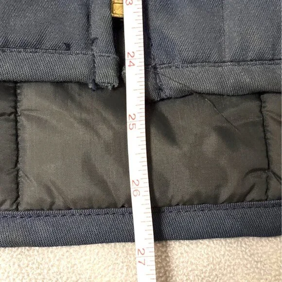 Durable Press Navy Blue Quilted Vest Large USA Made Polyester Cotton Blend - Picture 5 of 5